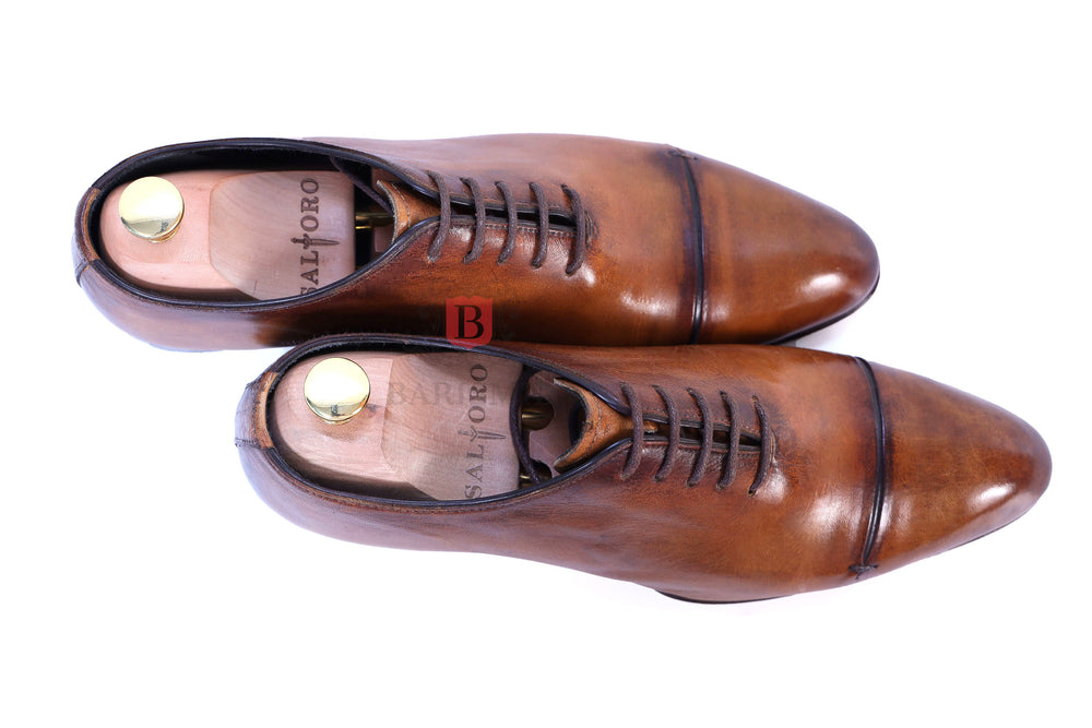CEO II- Cognac Calf whole cut leather oxford shoes - Barismil