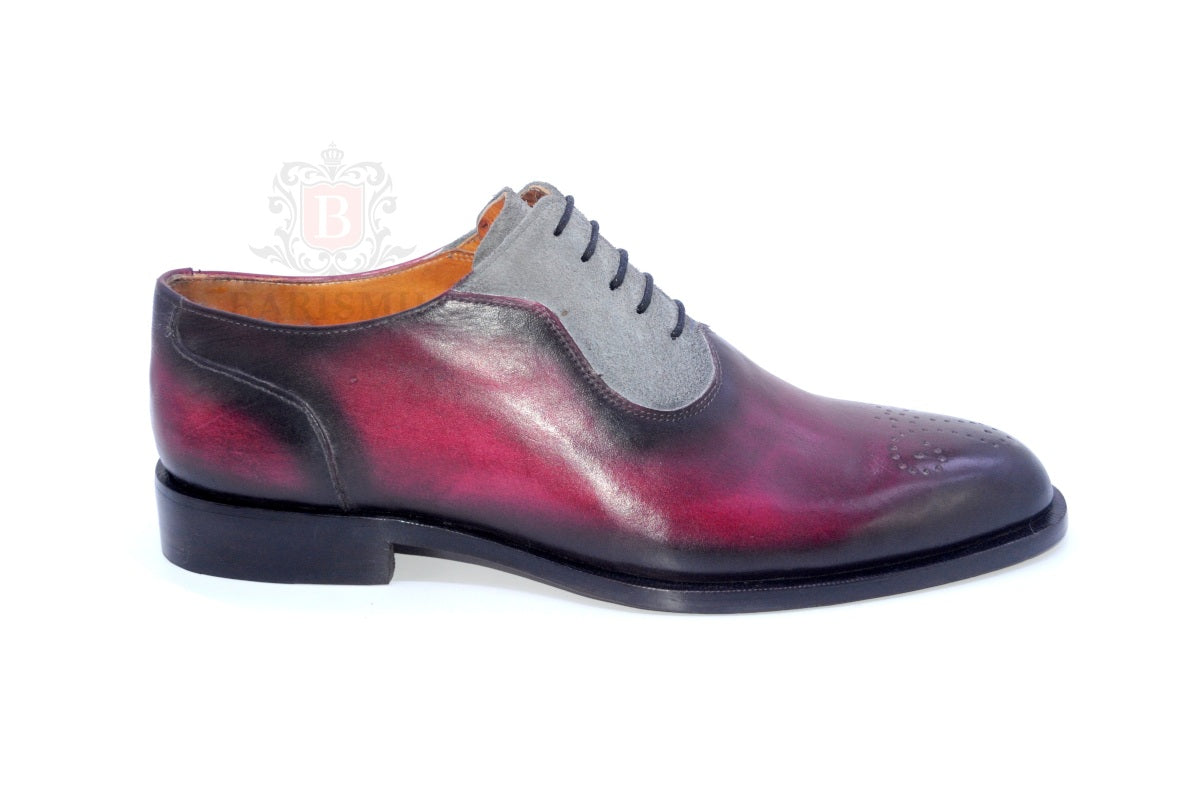 Handmade leather saddle oxford dress shoes for men - barismil