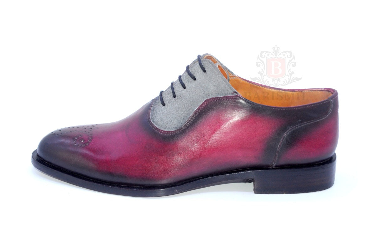 mens saddle oxford dress shoes in leather - barismil