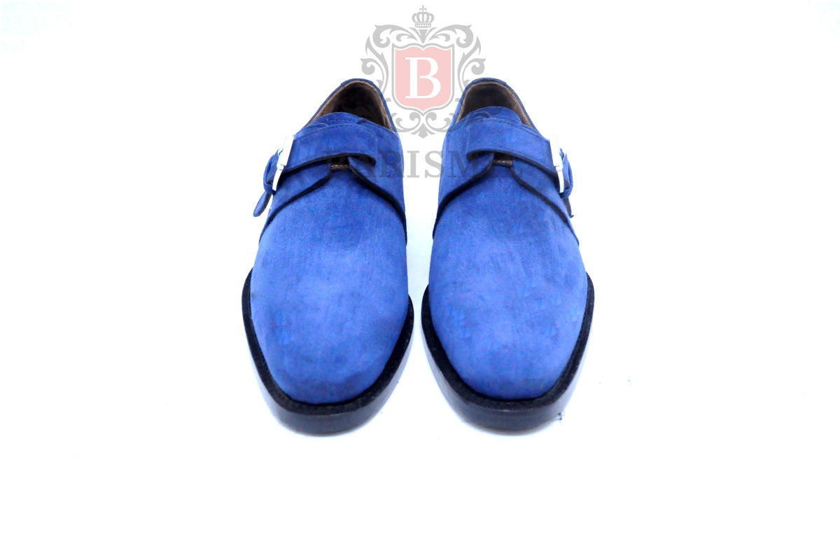Handmade monk strap leather shoes for  men 