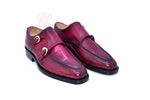 Walter Burgundy monk strap leather shoes for men