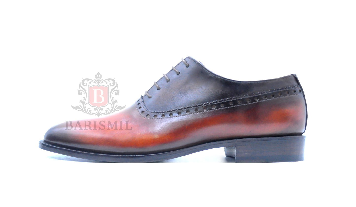 Handmade Tan Leather oxford Shoes for men 