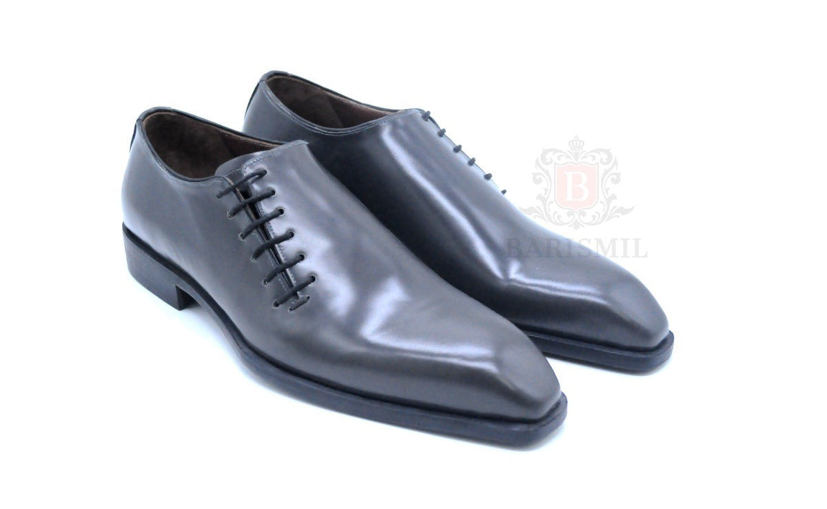 Genuine leather Whole cut oxfords side lace up shoes for men  