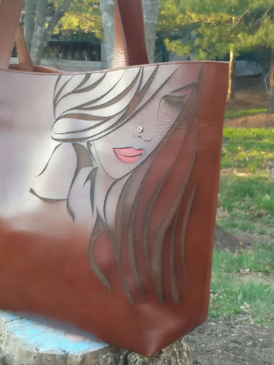 Diva. Leather Tote Bag,Women- Barismil