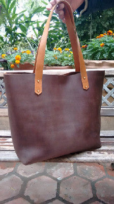 Distressed leather tote bag clearance
