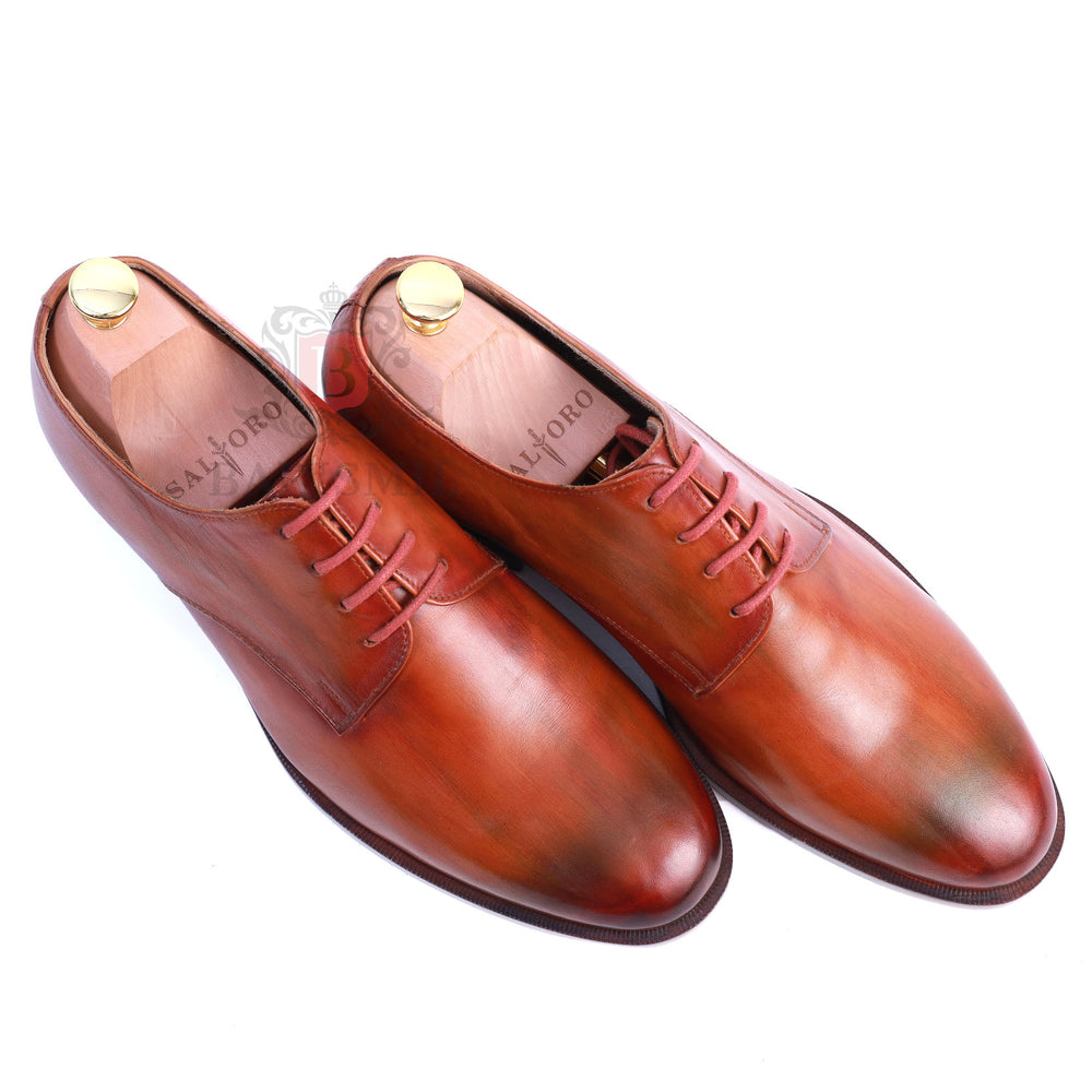 mens brown leather derby shoes - Barismil