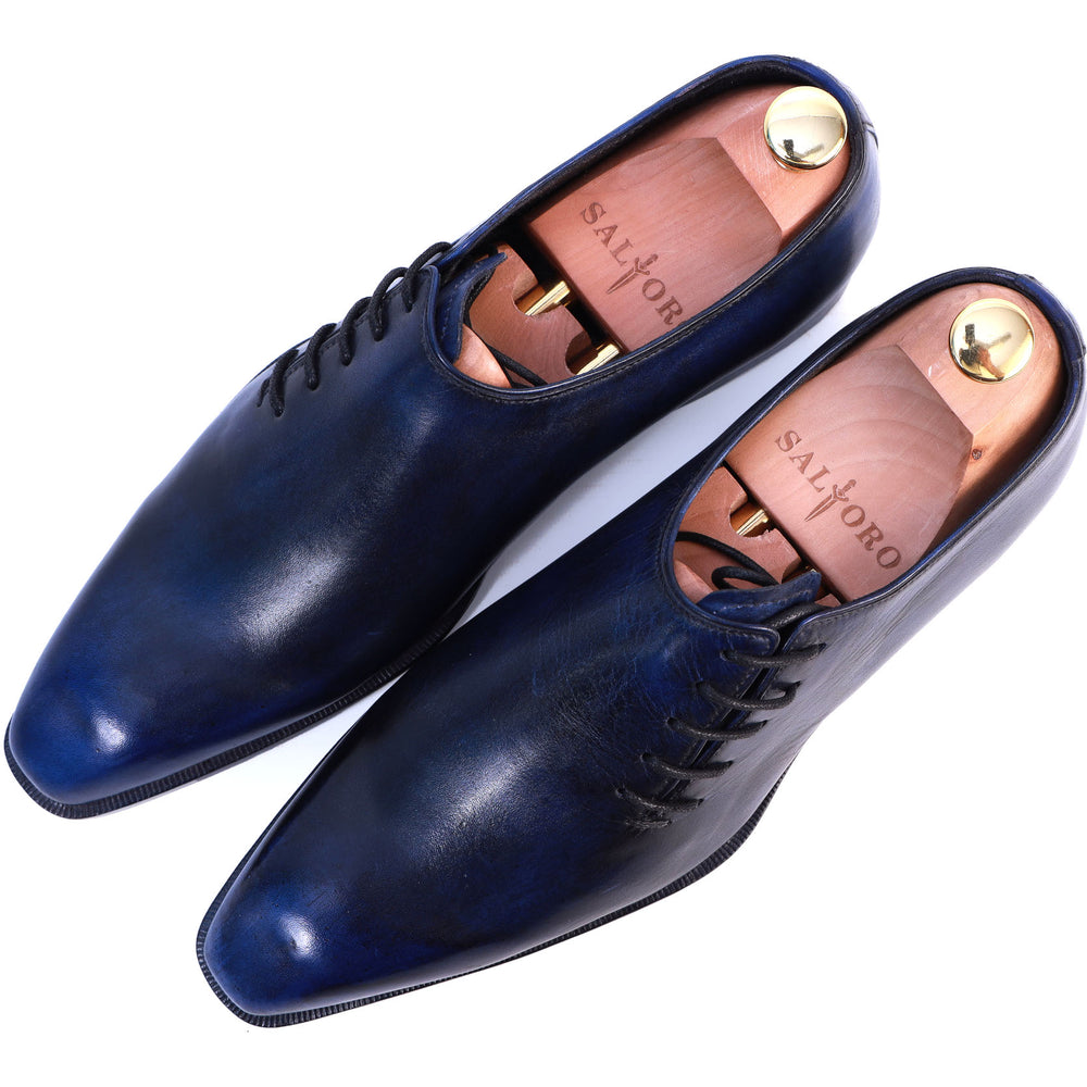 Tyler- Navy wholecut oxford shoes - Barismil